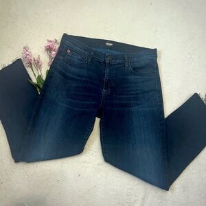Hudson Shine Mid-Rise Dark Wash Cropped Jeans - Size 28